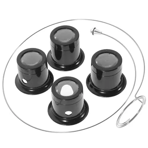 Produktbild: Tofficu 1 Satz Brillenlupe Lupe reparieren runde Lupenlinse Reparaturlupe ansehen Lupenbrille Uhrmacherlupe edelstein Schmucksteine Augenlupe, Lupe Uhr reparieren Lupe Stahlring Black