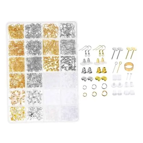 Produktbild: Tofficu 1 Satz Zubehör für die Herstellung von Halsketten DIY-Zubehör für Ohrringe Ohrschmuck Ohrhaken schmuckherstellung schmuck machen DIY-Ohrring-Ergebnisse Ohrring DIY Haken Metall