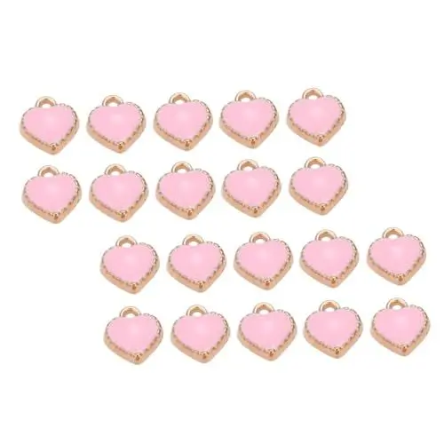 Produktbild: Tofficu 20St Spitze-Herz-Anhänger Emaille-Herzanhänger Armband mit Herzanhänger Herzperlen-Anhänger Herz-Dekor Halskette mit Herzbild schmuck Halskettenanhänger Legierung Herzanhänger Rosa