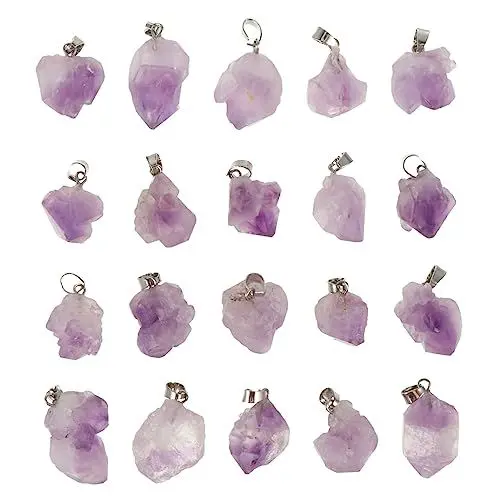 Produktbild: Tofficu Charms für Halsketten 20 Stück Amethyst- Charms für Die Schmuckherstellung Bastelprojekte