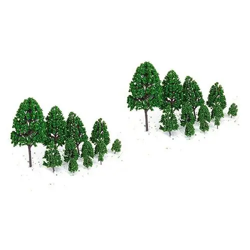 Produktbild: Tofficu 24 STK Landschaftsmodell Kollege mateteee wohnzimmerdeko Modellbaum eincremehilfe ziernieten Waldtierfiguren Miniaturbäume grüne Modellbäume Sandtischmodell Mini-Pappel Green