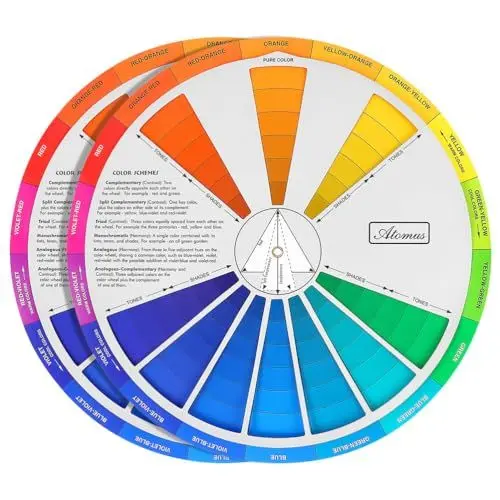 Produktbild: 2-Teiliges Farbrad, Internationaler Standard Farbkreis, Gradienten-Farbscheibe FüR KüNstler, Malerei, Make-up Und Design, 23cm, Tragbar Und Langlebig