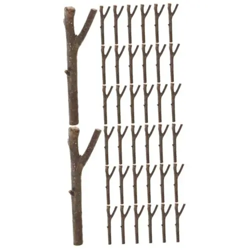 Produktbild: Tofficu 2 Sätze Treibholzstücke Holzhandwerk Unbehandelte Holzstäbe Bastelbedarf Holzstäbe Material Naturholzstäbe Holzzweige Stecken Naturholzstäbchen Basteln Für Diy Coffee 20 Stück * 2