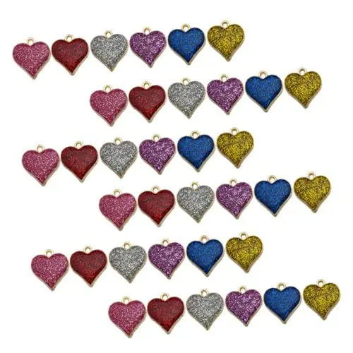 Produktbild: Tofficu 30St Herz Halskettenanhänger Herz Dekor liebe Herzanhänger Hochzeitsaccessoires herzform heartstopped unikal herzförmige Verzierungen aus Legierung Schmuckdekore aus Legierungen