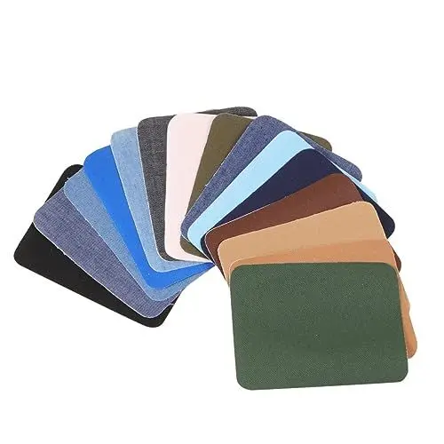 Produktbild: Tofficu Denim-patchwork-set – 30 Flicken Für Kleidung – Ellbogen- Und Dekorative Aufkleber – Mehrfarbige Stoffflicken
