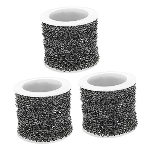 Produktbild: Tofficu 3 Rollen Kreuzkette Kette für Männer Modeschmuck Schmuck Gliederkette Herrenhalskette hängende Kette slico bag chain schmuckherstellung armband DIY kette Bastelkette Kupfer Black