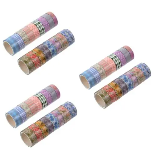 Produktbild: Tofficu 3 Sätze Blumen Und Washi Tape Handgemachte Handmade Gänseblümchen-aufkleber Blumen-washi-tape Farbband Aufkleber Mit Blumenmuster Papier Klebeband 17 Rollen * 3