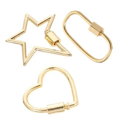 Produktbild: Tofficu 3 Stück Schmuck Gliederschnalle Anhänger Zubehör Anhänger Halskette Schraubverschluss Schmuck Halskette Schraubverschluss Schmuck Schraubverschluss Goldanhänger Schlüsselanhänger