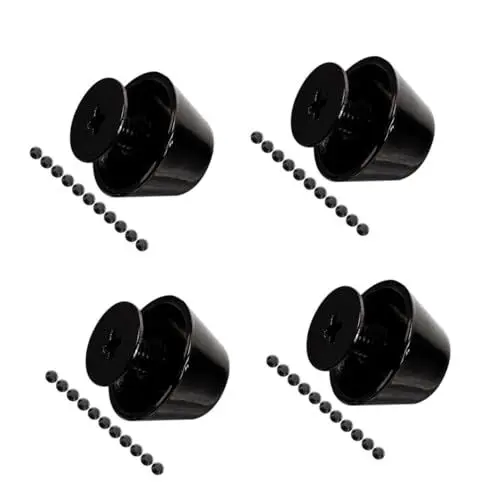 Produktbild: Tofficu 4 Sätze Eimerfüße Diy Taschen Zubehör Metall Nieten Taschenreparaturzubehör Schrauben Für Taschen Handtaschenzubehör Bolzenniete Nieten Aus Leder Zinklegierung Black 20 Stück * 4