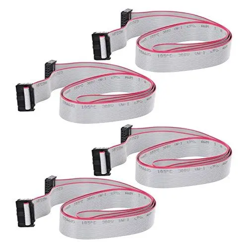 Produktbild: Tofficu 4 Stück 16-poliges Kabel Wohnung Draht Streifen Stecker ribbon cable lcd Kabelersatz kabelverbinder kabelverbindung Flachbandkabel flaches Kabel Silikon-Gummi Light Grey