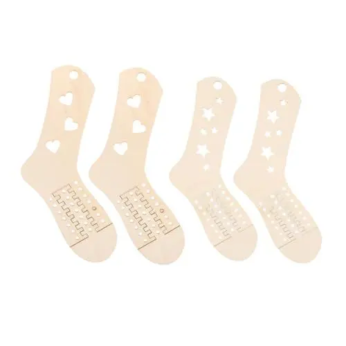 Produktbild: Tofficu Sockenspanner 4-tlg. Sockenspanner-set Aus Holz Zum Stricken für Die Präsentation Von Sockenbastlern