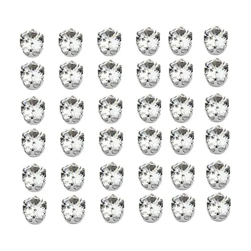Produktbild: Tofficu Zirkon-besetzte Schmuck Zubehör Teil Set 50 Pcs 8mm Runde Silber Schmuck Für