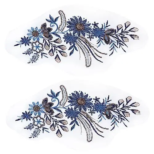 Produktbild: Tofficu 6 Stück Bestickter Stoff Patch Stoff Patch Nähapplikationen Für Kleidung Bling Patch Für Jacken Kleidung Dekorationen Spitze Zum Aufnähen Patches DIY Kleidung