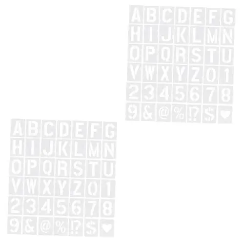 Produktbild: Tofficu 84 Stück Sprühlackierte Buchstabenschablonen Schablonen Set Symbol Zahlen Basteln Geometrische Schablonen Alphabet Zeichnungsvorlagen Schablonen Zum Basteln