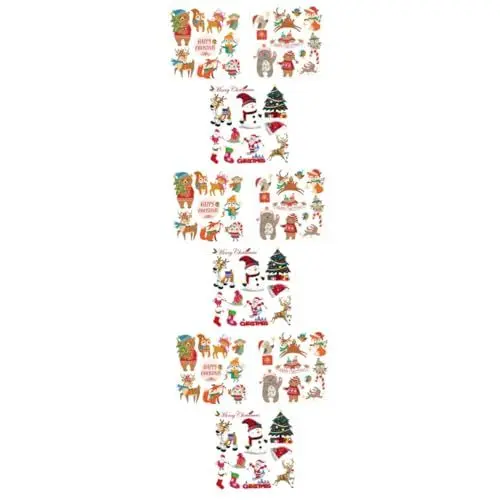 Produktbild: Tofficu 9 Blätter Weihnachtshitzepresse Aufbügler für Kleidung Kinderfreundliche Aufbügler Lollipop-Halterkarten Kostümzubehör Fix aufkleber weihnachtsflicken zum aufbügeln Aufnäher Papier