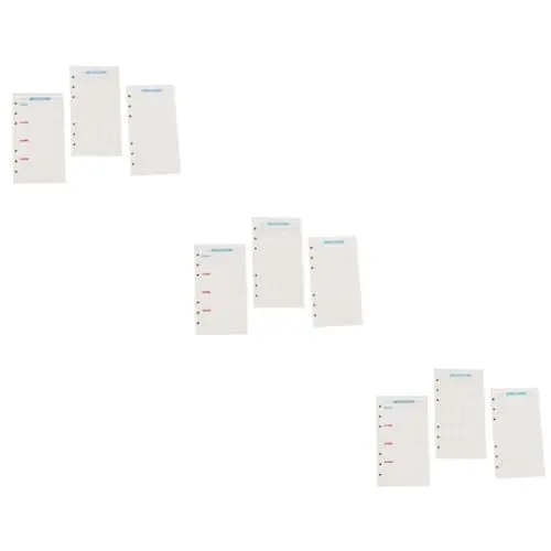 Produktbild: Tofficu 9 Sätze loses Blatt Papier Loseblattpapier College liniert Türen 6 Ringbuchnachfüllungen Raster-Notizbuch nachfüllbares notizbuch organizer dokumente Loseblattpapier für Notizbuch