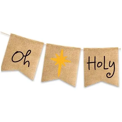 Produktbild: Tofficu Banner muslimische Einrichtung Weihnachtsdekoration Kamindekor weihnachts party weihnachten party Weihnachtskamin Kaminsimsdekorationen kirchliche Dekorationen schmücken Kranz