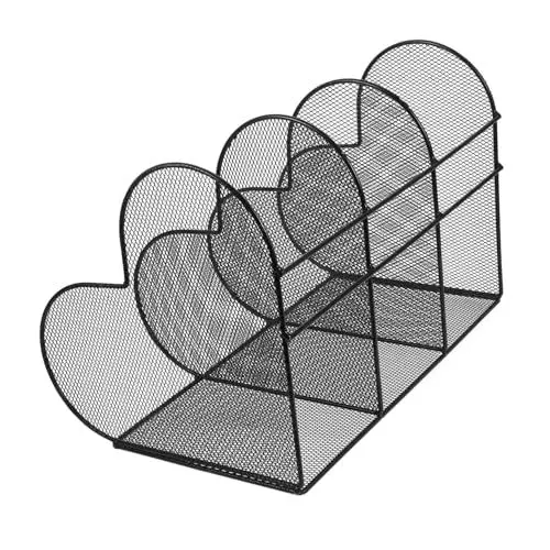 Produktbild: Tofficu Einfache Struktur Bücherregal Desktop Datei Organizer Metall Lagerung Rack 3 Abschnitte Eisen Schreibtisch Organizer Datei