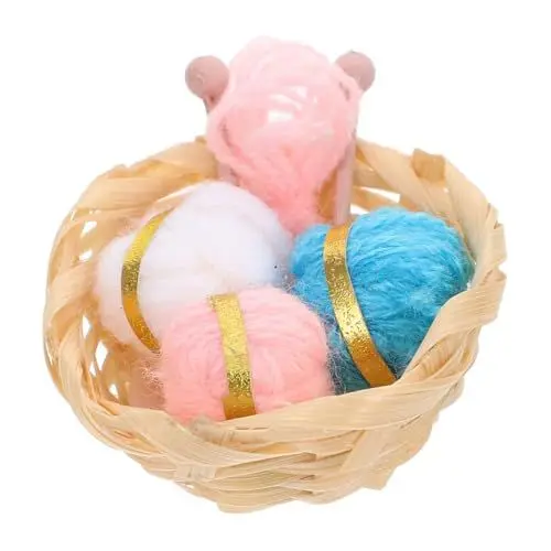Produktbild: Tofficu Gestricktes Korb-Puppenhaus Puppenhaus Dekoration Miniaturbecher für Puppenhaus Miniatur-Nähmodell Puppenhaus-Miniaturen Miniatur-Nähkörbe Strickkorbsimulation Garnstrickkorb Stoff