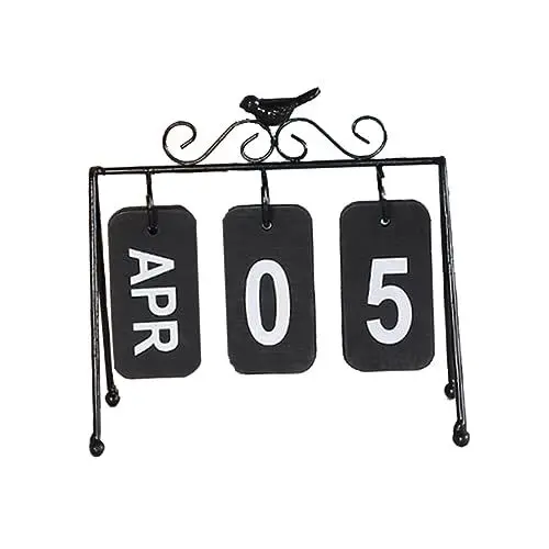 Produktbild: Tofficu Heimkalender Haargummis Noire Schöner Kalender Praktischer Kalender Schwarze Farbe Kalender Mit Eisenrahmen Schwarzw Tier Blacklig Zoa Kalander Der Vogel Schmiedeeisen Büro