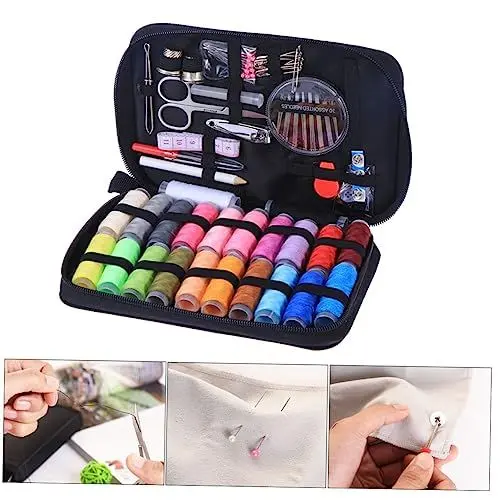 Produktbild: Tofficu Nähgarn und Nadeln Sewing Box Nähkoffer Nadel- und Fadenset Tragetasche Reise-Nähset Bausätze Nähgarn und Nadelset Garn- und Nadelnähset Flickzeug
