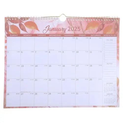 Produktbild: Tofficu Kalender Wandkalender 2025 Jan. 2025 – Dez. 2025 12 Monate Hängender Monatskalender Große Linierte Blöcke Mit Julianischen Daten Für Die Organisation Von Terminen