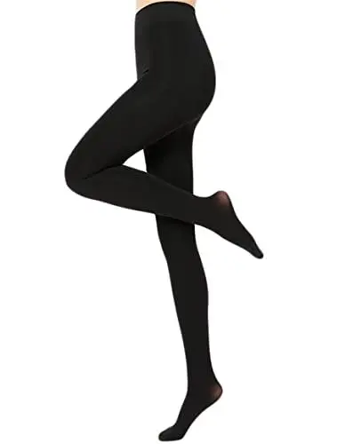 Produktbild: Tofox Pantyhose Wärmende Fleece Strumpfhose Verdickte Leggings Halb blickdichte Strumpfhose gefüttert Stützstrumpfhose