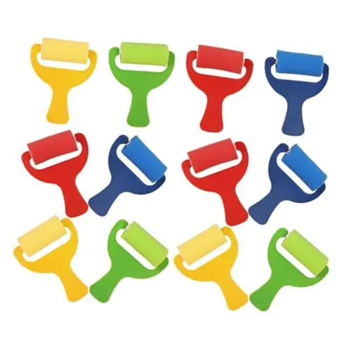 Produktbild: TOGEVAL 12st DIY-Graffiti-Pinsel Farbroller Aus Schaumstoff Farbschwämme Rollbürste Pinselrolle DIY-malpinsel Kinder-Graffiti-walzen Schwämme Pinsel Schwämme Malen DIY Malwerkzeug Schwamm