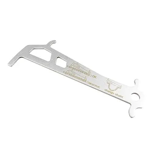 Produktbild: TOGEVAL 1Stk Kettenmesslineal Fahrradkettenschmiermittel Fahrradkettenschutz Fahrradkettenschaltung Fahrrad Kettenlehre Messung der Fahrradkette Fahrradkettenlineal Kettenprüfgerät Silver