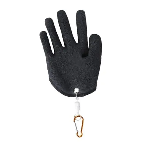 Produktbild: TOGEVAL 1pc Fangen Fisch Handschuhe Skidproof Pe Thread Woven Angeln Schutzhandschuhe Nicht-für Angeln Jagd Schwarz