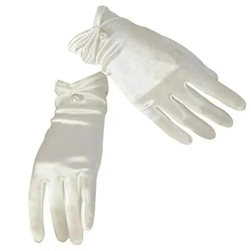 Produktbild: TOGEVAL 1 Paar Hochzeitshandschuhe Netz Brauthandschuhe Elegante Brautkleid Handschuhe Hochzeitsbedarf Weiß Eine Größe Für Braut Und Brautjungfern