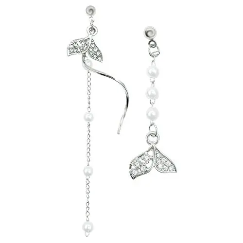 Produktbild: TOGEVAL 1 Paar Meerjungfrau Ohrringe anhänger für ohrringe anhänger ohrringe schmuck ohrringe Hochzeitsohrringe baumelnde Meerjungfrau-Ohrringe Frauen Ohrring Ohrschmuck Legierung Silver