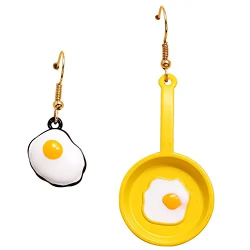 Produktbild: TOGEVAL 1 Paar Ohrringe Aus Pochiertem Ei Asymmetrische Ohrringe Kreative Ohrringe Ohrschmuck Ohrringe Schmuck Damen-schmuck-ohrringe Ohrzubehör Asymmetrische Ohrhänger Legierung