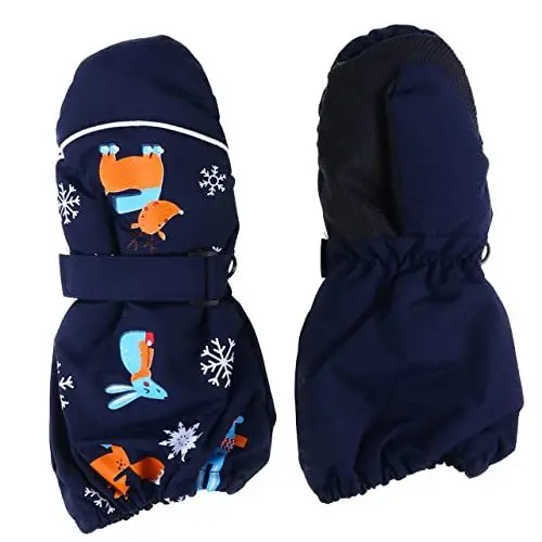 Produktbild: TOGEVAL 1paar Mädchen Ski Handschuhe Winddicht Fäustlinge Mit Cartoon-Motiven Warm Und rutschfest Für Winteraktivitäten Im Freien Einheitsgröße