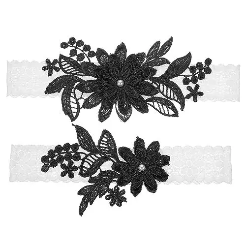 Produktbild: TOGEVAL Elegante Brautstrumpfbänder Aus Spitze Für Die Hochzeit Elastisches Bein Für Dessous