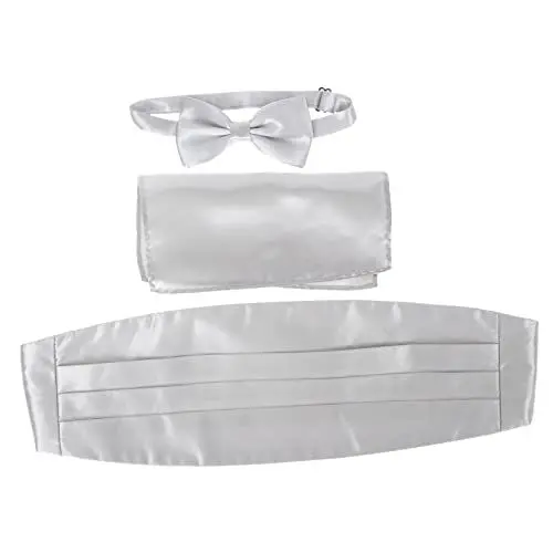 Produktbild: TOGEVAL Herren-kummerbund-set Mit Fliege Und Einstecktuch Seidenfliege-set Für Formelle Kleidung