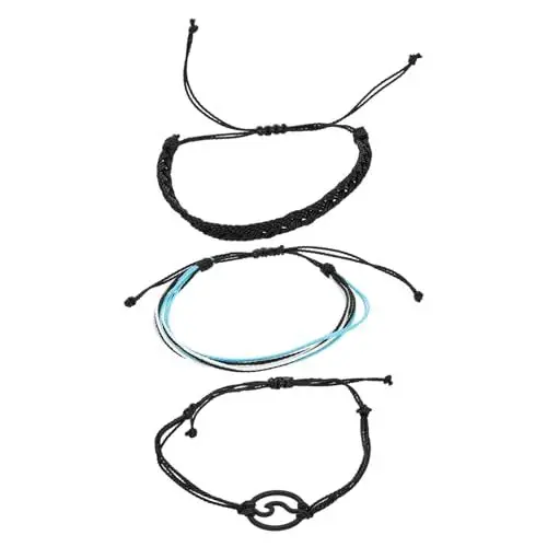 Produktbild: TOGEVAL 1 Satz Saiten Wave Geflochtenes Armband Böhmisches Armband Armbänder Ästhetisch Handgefertigte Geflochtene Armbänder Handgefertigte Armbänder Für Frauen Mädchen Armbänder Legierung
