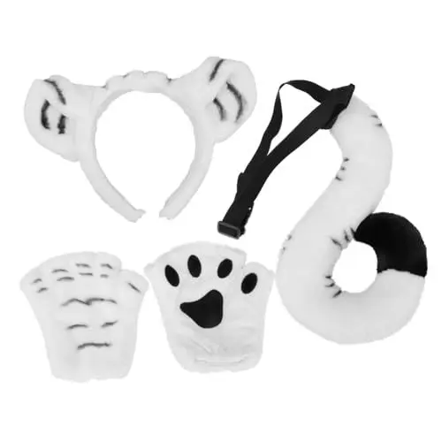 Produktbild: TOGEVAL Handschuhe Ohren Stirnband Komplettes Tiger-kostüm-set für Jungen und Mädchen Party Cosplay Festival Spaß