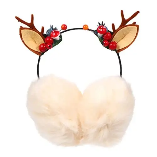 Produktbild: TOGEVAL 1stück Winter Ohrenschützer Für Mädchen Mit Cartoon-rentier-design Warmes Stirnband Aus Fleece Für Outdoor-aktivitäten Für Weihnachten Und Kalte Tage Süße
