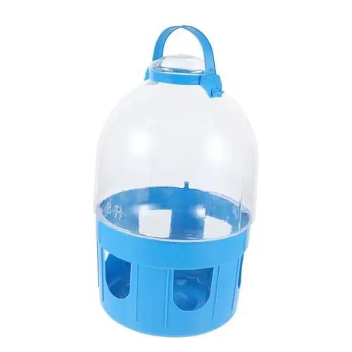 Produktbild: TOGEVAL 1stk Taubenkessel Taubenversorgung Vogeltränke Für Käfig Automatische Vogeltränke Tragbare Haustierwasserflasche Behälter Für Haustierfutter Futter- Und Tränke Für Küken Blue PVC