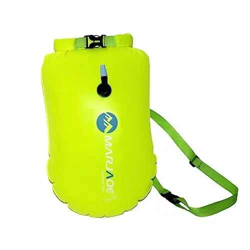 Produktbild: TOGEVAL 20L Dicke PVC wasserdichte Ausrüstungstasche Outdoor Sport Schwimmsack Aufblasbare Boje Zum Bootfahren Kajakfahren Angeln Rafting Schwimmen Camping Rettung Gelb