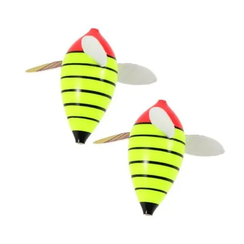 Produktbild: TOGEVAL 2St Angelausrüstungsset Angelschwimmer Zubehör zum Fliegenfischen Bojenmarkierung Angelzubehör-Set Schaumstoffschwimmer Bassfliegen zum Fliegenfischen Angelstopper Plastik Yellow