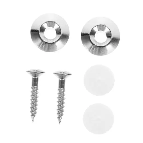 Produktbild: TOGEVAL 2 Stück Gitarre Strap Lock Set Metall Rückenverschluss mit Schraubenunterlegscheibe Rutschfest für Elektrische und Akustische Gitarren Langlebig und Stylish Silberfarben