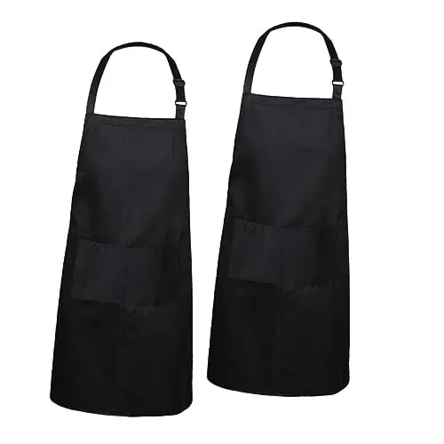 Produktbild: TOGEVAL 2 Stück Kochschürze Grillschürze Küchenschürze Mit Tasche Für Damen Und Herren Verstellbares Nackenband Baumwolle Ideal Zum Kochen Und Grillen
