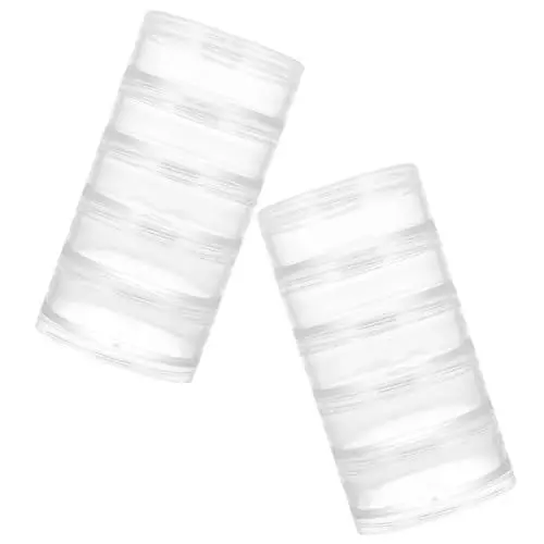 Produktbild: TOGEVAL 2 Stücke Boxen Krüge Mit Deckel Perlen-knopf-etui Hausbedarf Kleine Gläser Mit Deckel Kleine Schmuckbehälter Kleine Behälter Mit Deckel Halter Transparent Plastik