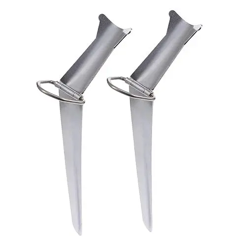 Produktbild: TOGEVAL 2st Angelrutenhalter Bodenständer Für Angelruten Aufbewahrung Von Angelruten Halter Für Angelrute Stangenhalter Für Fahrzeuge Klappständer Für Angelruten Rostfreier Stahl Silver