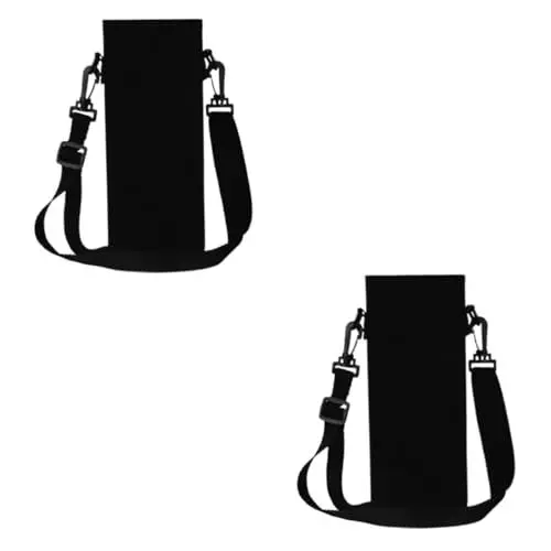 Produktbild: TOGEVAL 2st Flaschentasche Reise Wasser Trinkflaschenträger Sportflaschenträger Tragbare Tasche Für Wasserflaschen Tragetasche Für Wasserflaschen Reisetaschen Trinken Tasse Neopren Black