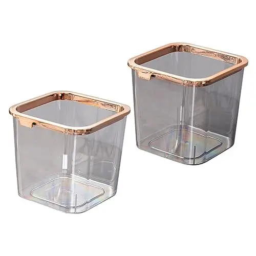 Produktbild: TOGEVAL 2st Mülleimer Quadratischer Abfalleimer Quadratischer Müllcontainer Badezimmer-papierkorb Abfallkorb Klarer Papierkorb Katzenklos Quadratischer Papierkorb Das Haustier