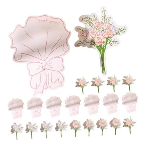 Produktbild: TOGEVAL Einladungskarte für Blumen 30 Stück Dankeskarten Blumenstrauß Grußkarten zum Geburtstag bedruckte Karten Segensstrauß-Karten