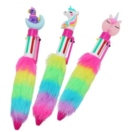 Produktbild: TOGEVAL 3St Einhorn Kugelschreiber farbige kugelschreiber schreibwaren set Schreibwaren für Kinder dekorierstift Stifte für Kinder unscharfer Stift Einhorn Stift süßer Stift Plüsch